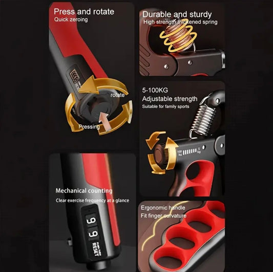 Adjustable Hand Gripper, 5-100kg Grip Strength [Pack of 4]